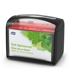 Диспенсер для серветок Tork Xpressnap переносний механічний настільний чорний на 275 серветок