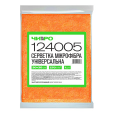 Серветка з мікрофібри помаранчева універсальна для прибирання 30×30 см 1 шт