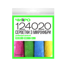 Серветки з мікрофібри мікс кольорів універсальні для прибирання 35×35 см 4 шт