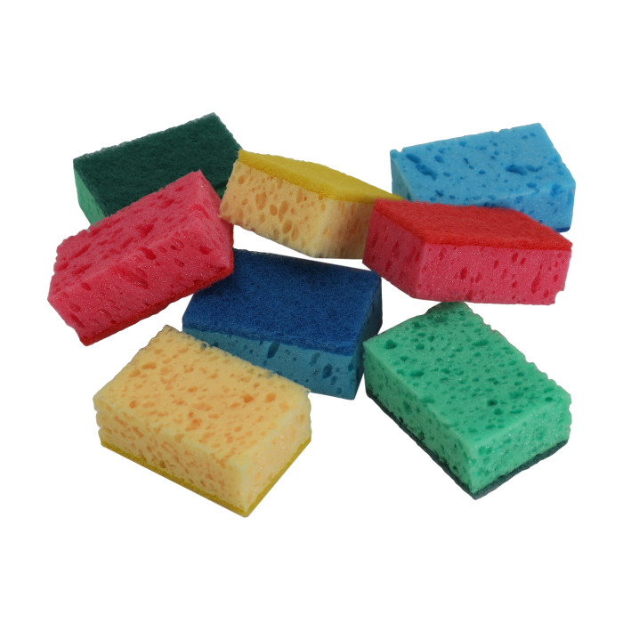 Губки для кухні мікс кольорів з абразивом 9,5×6,5×3,8 см 8 шт